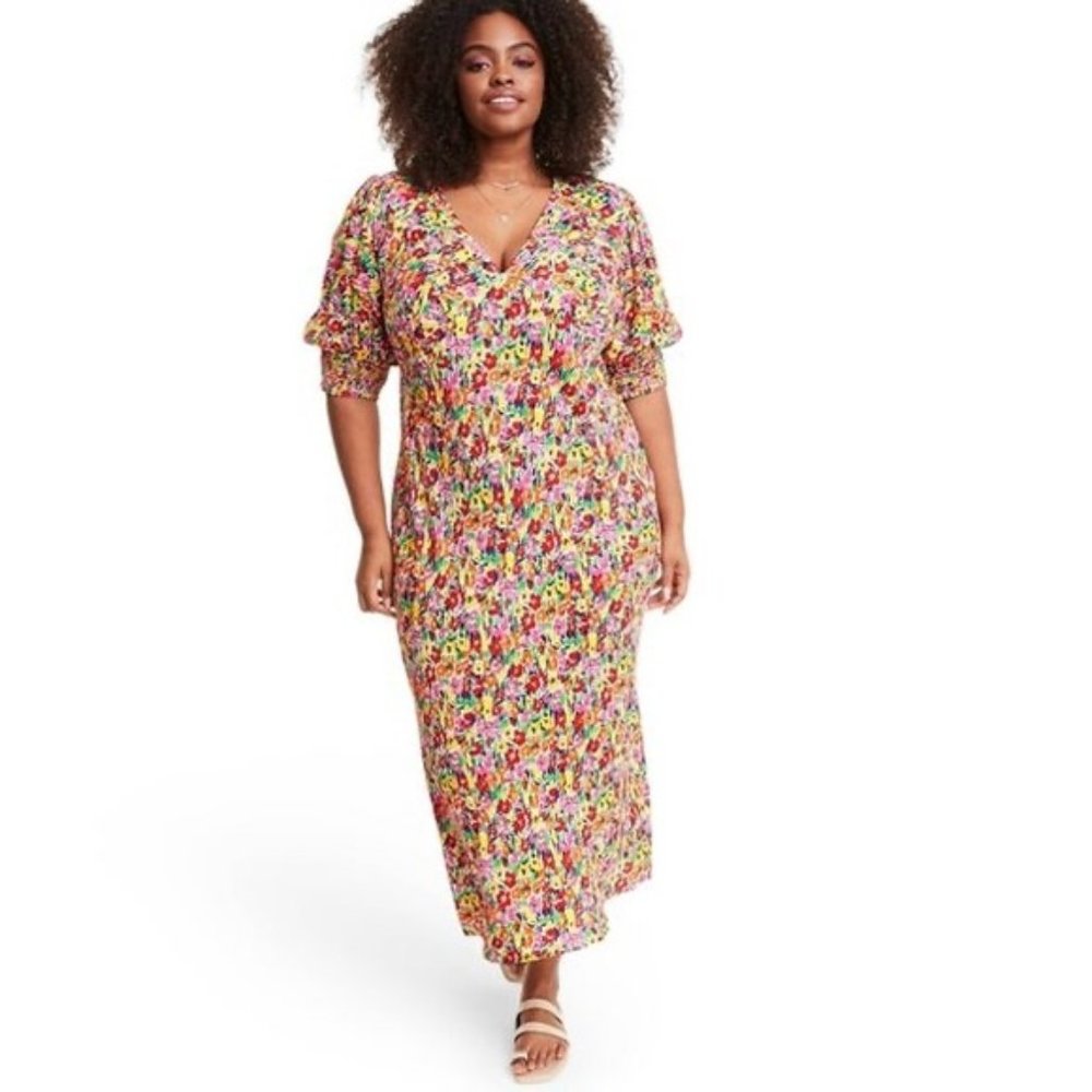 Target RIXO Multicolor Floral Puff Sleeve Dress
